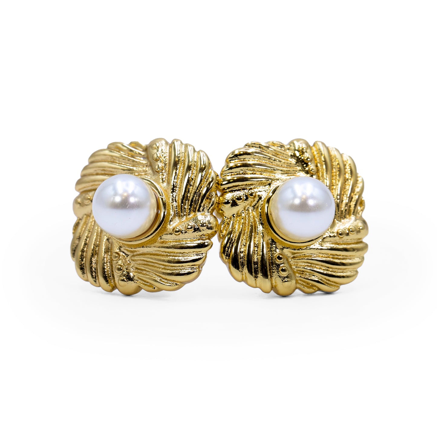 Whisper Of Spring Pearl Studs Round Shaped Earrings