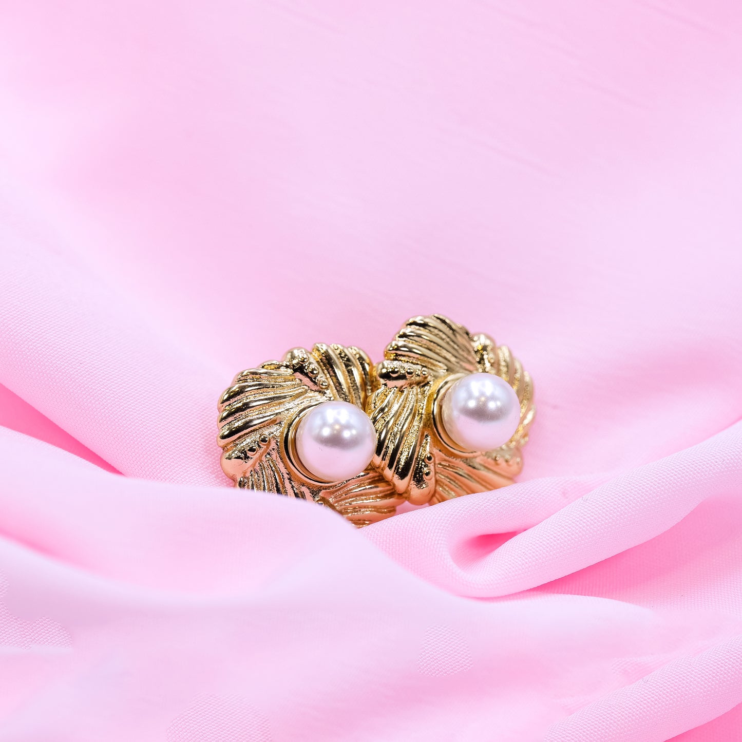 Whisper Of Spring Pearl Studs Round Shaped Earrings