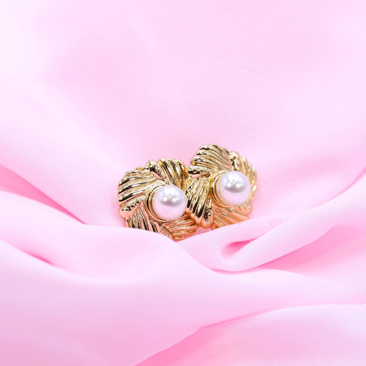 Whisper Of Spring Pearl Studs Round Shaped Earrings