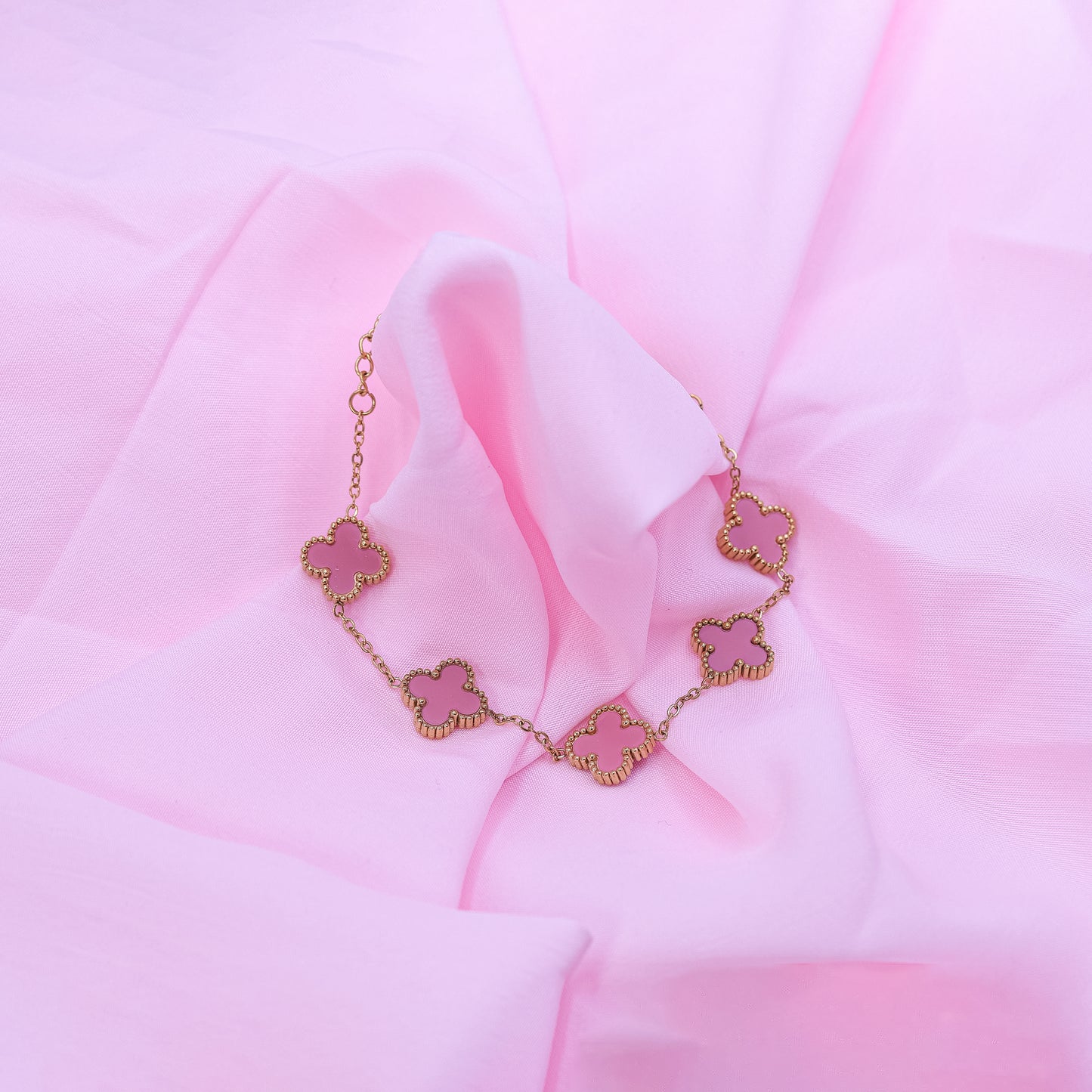 Clover Leaf Bracelet- Pink
