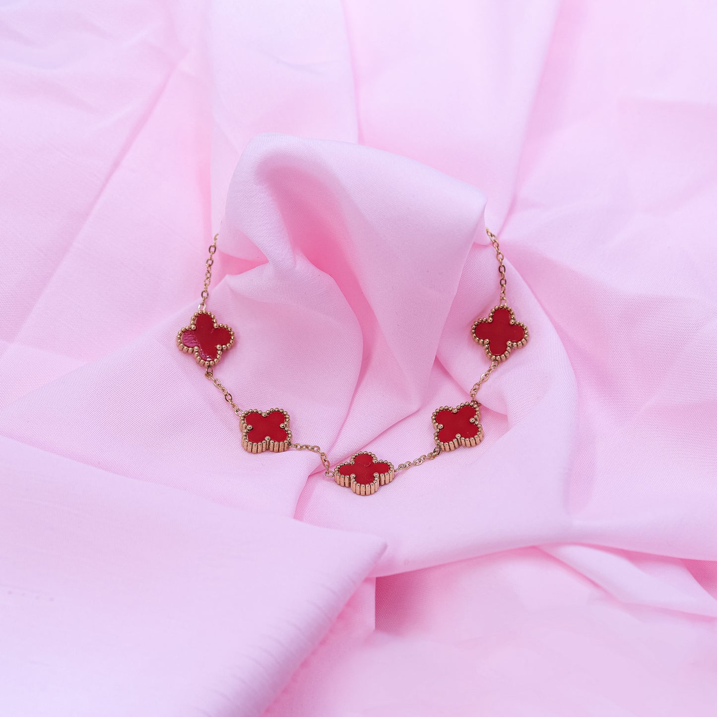 Clover Leaf Bracelet - Red