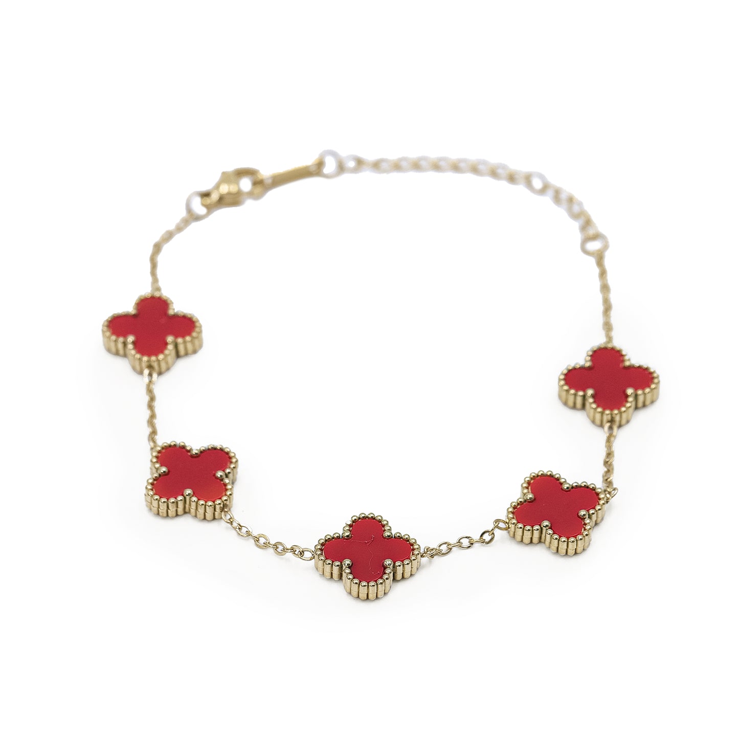 Clover Leaf Bracelet - Red
