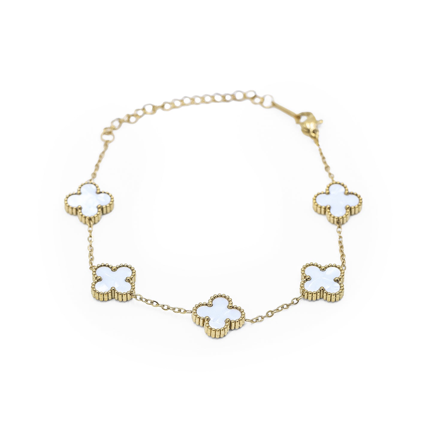 Clover Leaf Bracelet - White