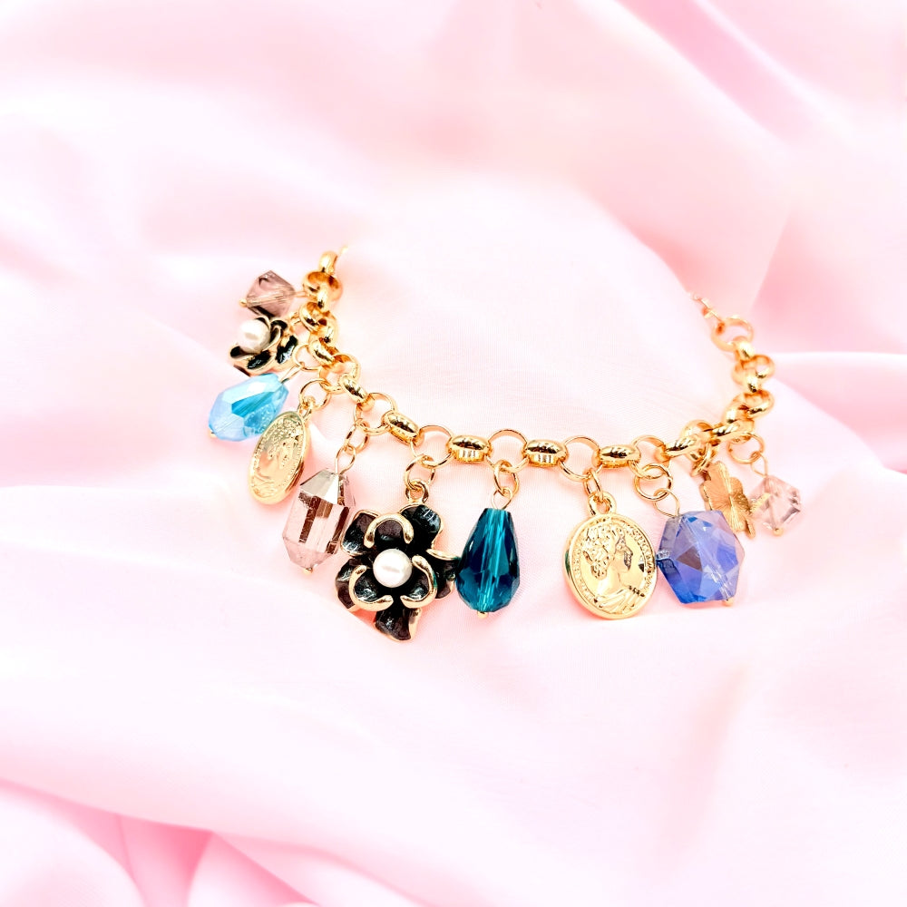 Midnight Bloom Charm Bracelet
