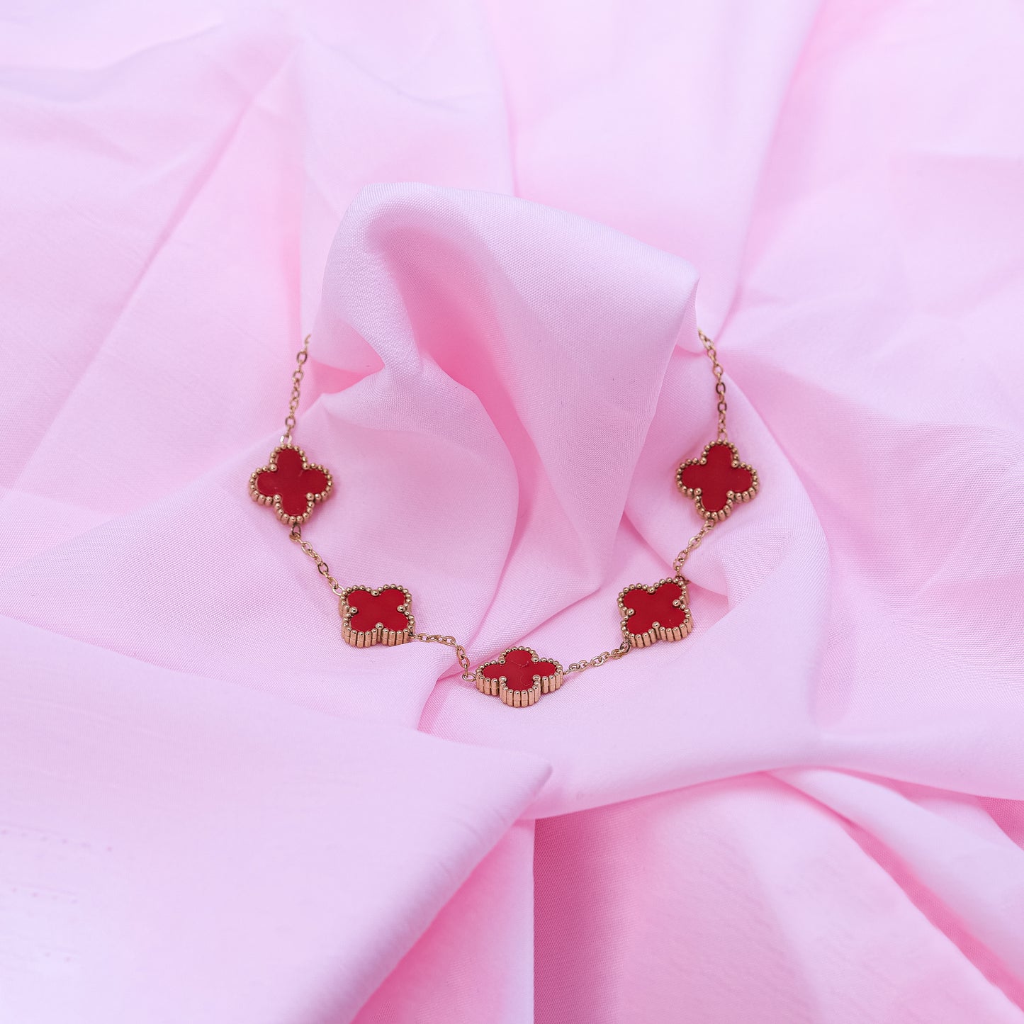 Clover Leaf Bracelet - Red