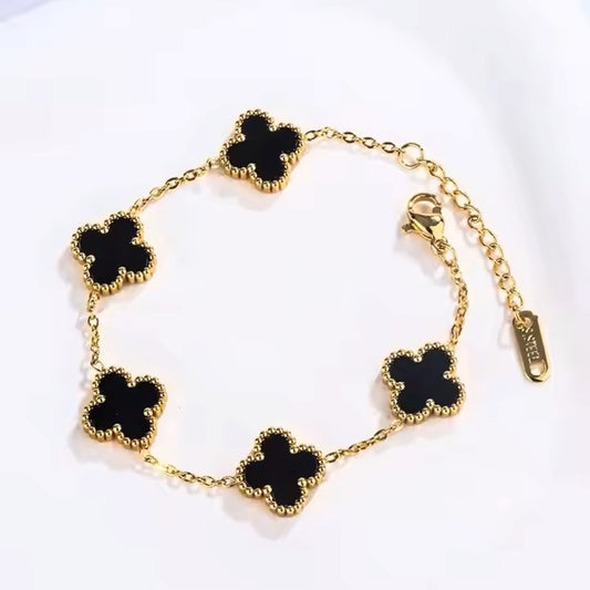 Clover Leaf Bracelet - Black