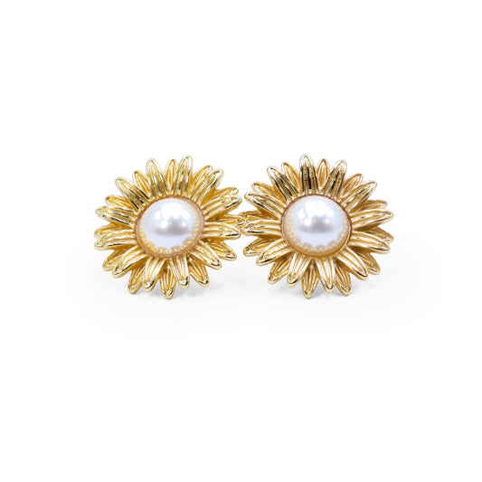 Ivory Bloom Pearl Studs