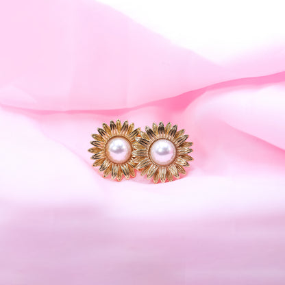 Ivory Bloom Pearl Studs