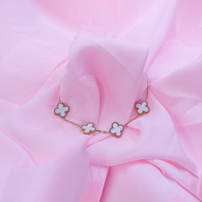 Clover Leaf Bracelet - White