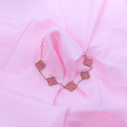 Clover Leaf Bracelet- Pink