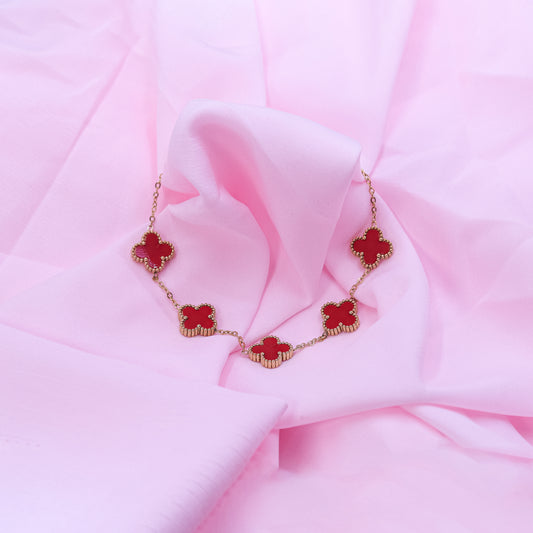Clover Leaf Bracelet - Red