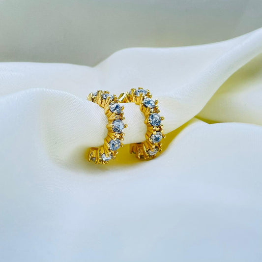 Studded Half Hoops